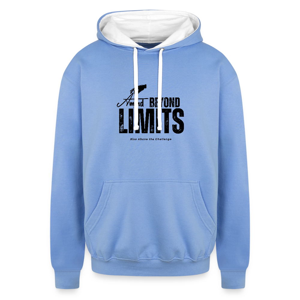 Contrast Hoodie - sky blue/white