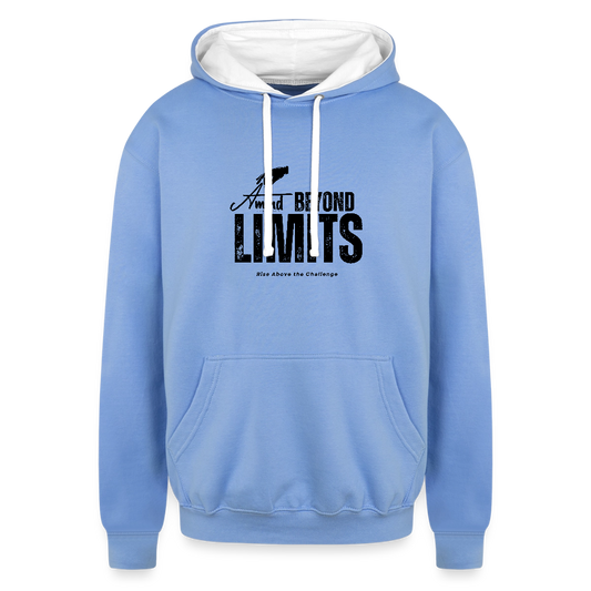 Contrast Hoodie - sky blue/white